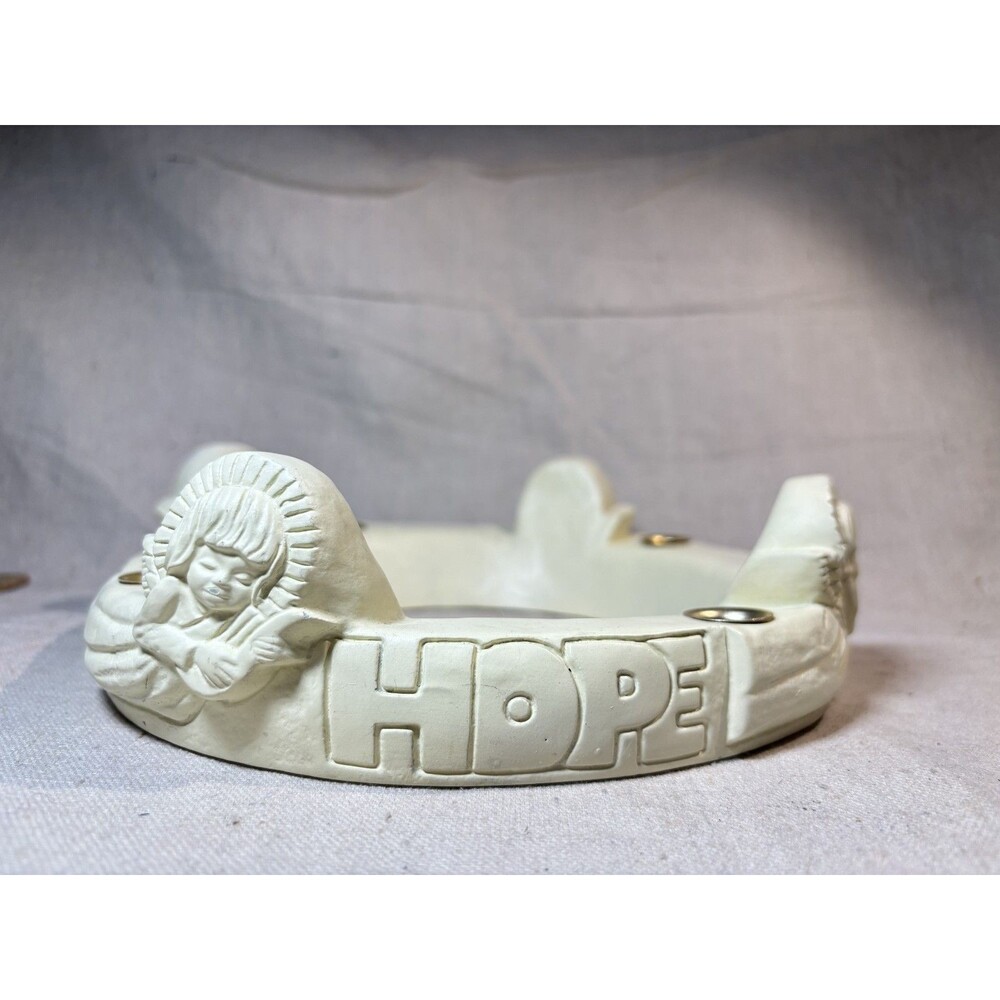 Abbey Press Advent Ring For Taper Candles With Angels - Vintage!